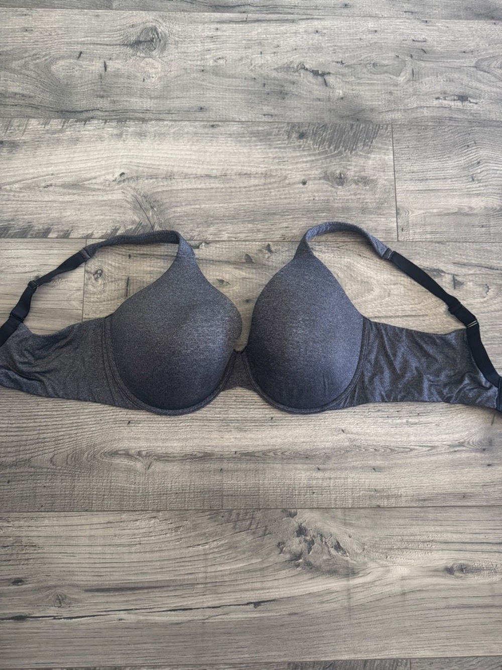 Ambrielle Heathered Charcoal Gray Molded T-Shirt Bra